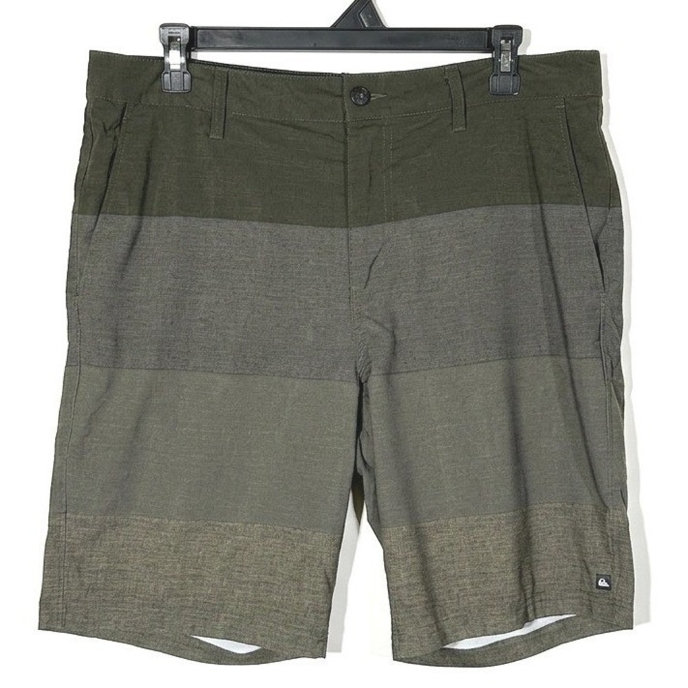 Micros Hybrid Shorts Mens 32 Green Colorblock Casual Outdoor Summer Beach Surf